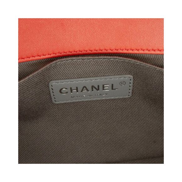 Pre Loved Chanel Medium Lambskin Boy Galuchat Strap Flap Bag Women Red Crossbody - Picture 7 of 8